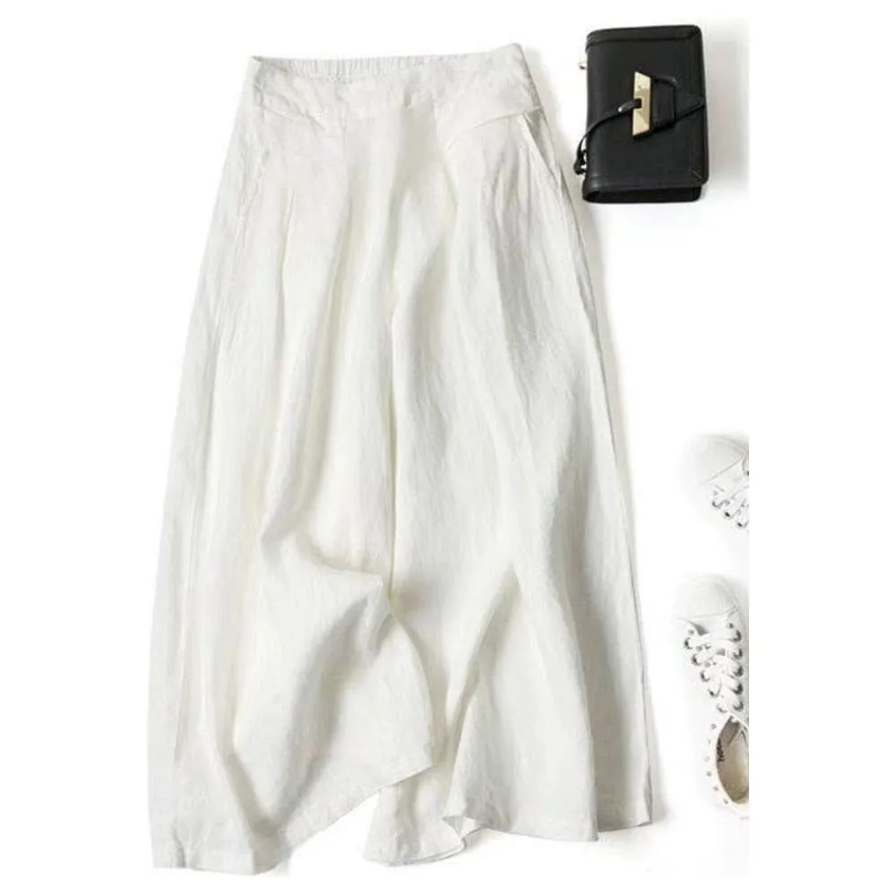 Linen Wide-leg Pants