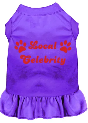 Local Celebrity Screen Print Dress Purple Xs