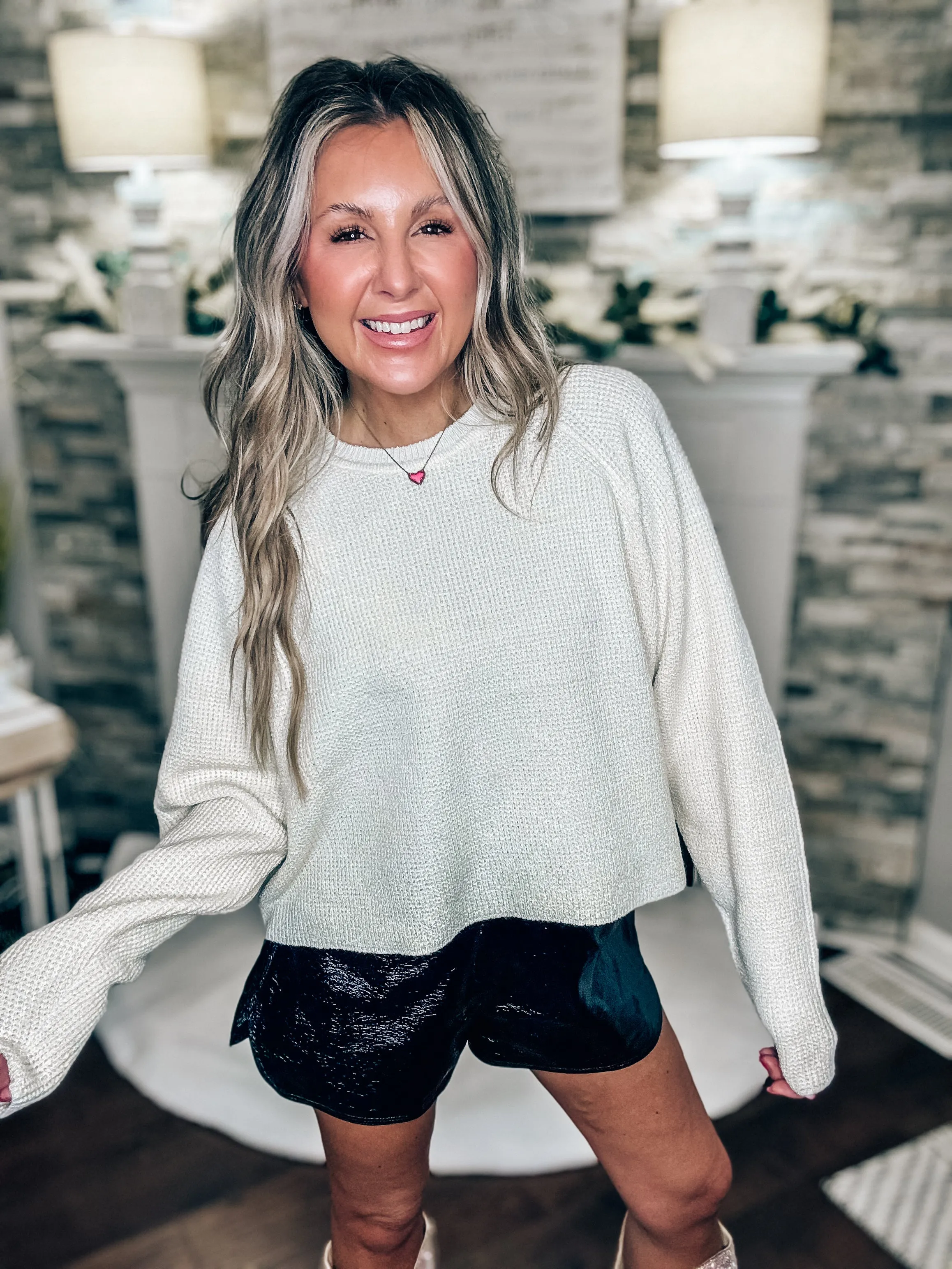 Look Your Best Cream Oversized Sweater