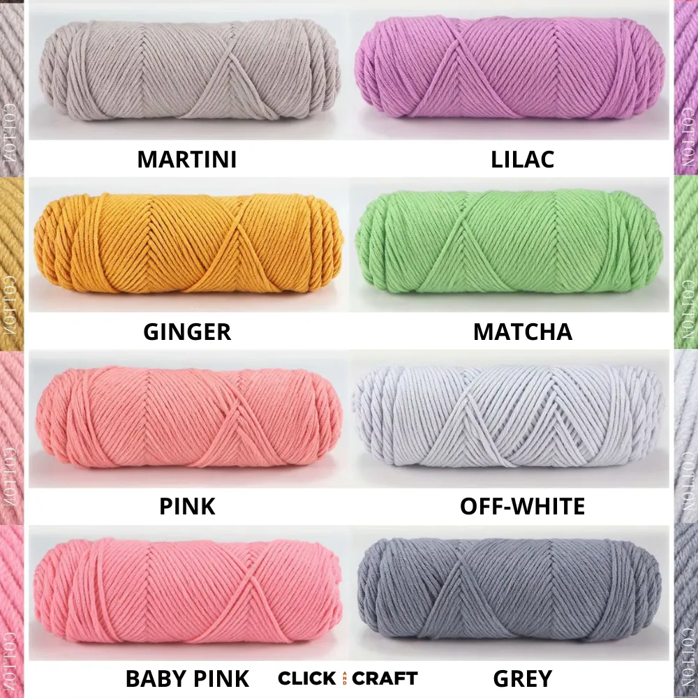 Milk Knitting Cotton Yarn | 8-ply Light Worsted Double Knitting