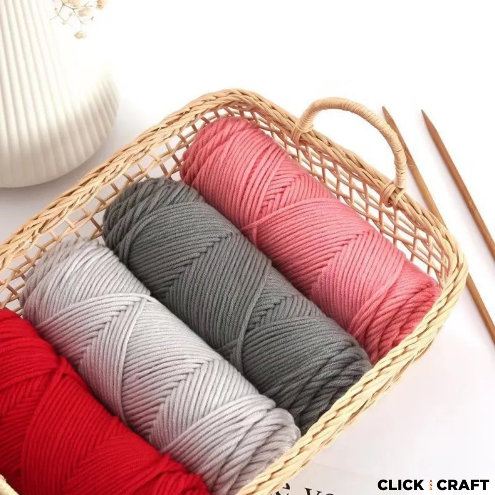Milk Knitting Cotton Yarn | 8-ply Light Worsted Double Knitting
