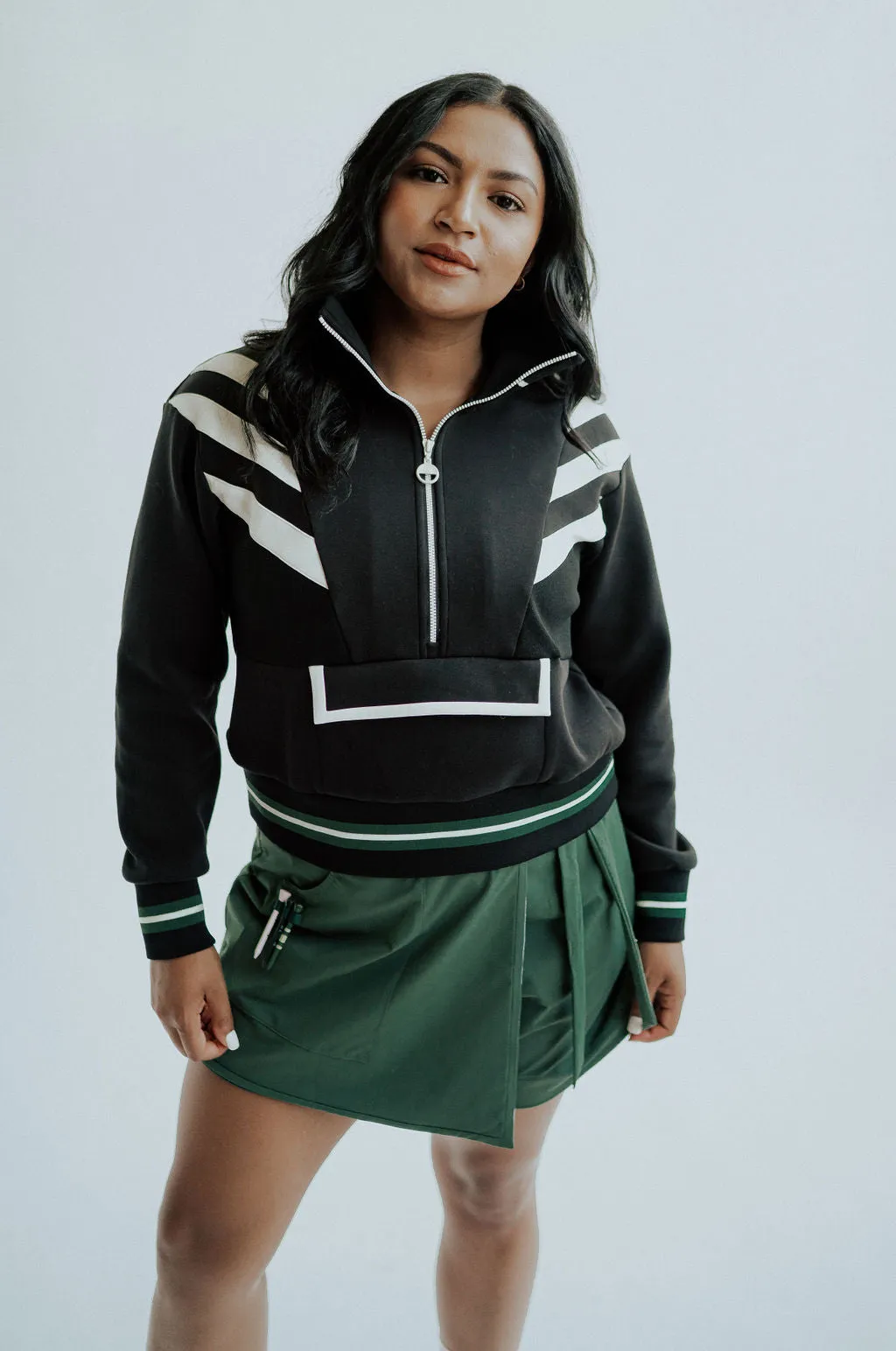 Monroe Half Zip Black