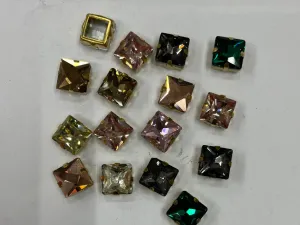 Multicolour Square Glass Stones With Catcher (Wholesale)