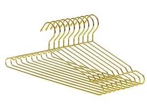 Nature Smile 45CM Men's Heavy Duty Metal Hangers, Space Saving Wire Hangers, Metal Clothes Hangers, Coat Hanger, Standard Suit Hangers Ideal for Everyday Use, 10 Pack, Gold
