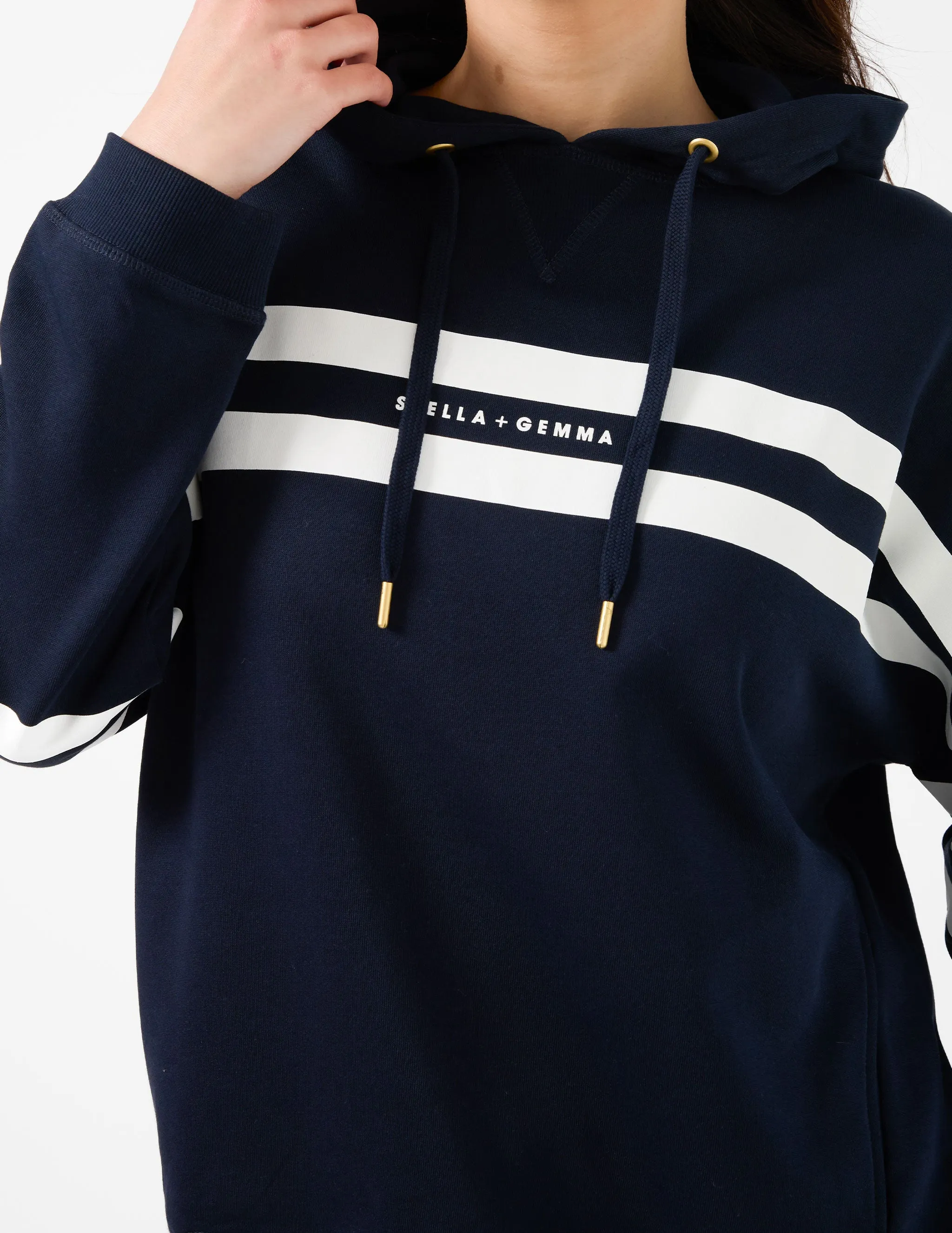Newport Hoodie Banner Logo - Navy