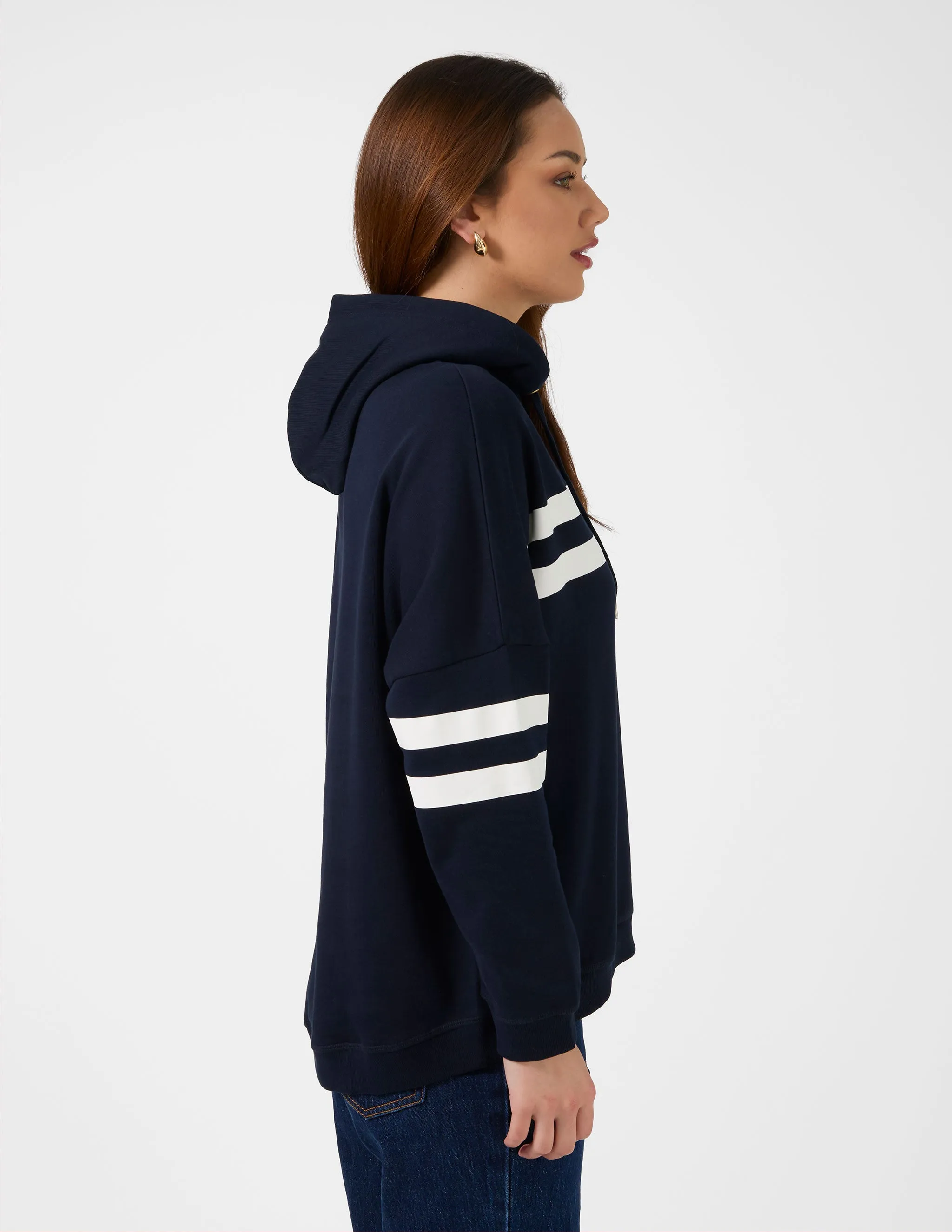 Newport Hoodie Banner Logo - Navy