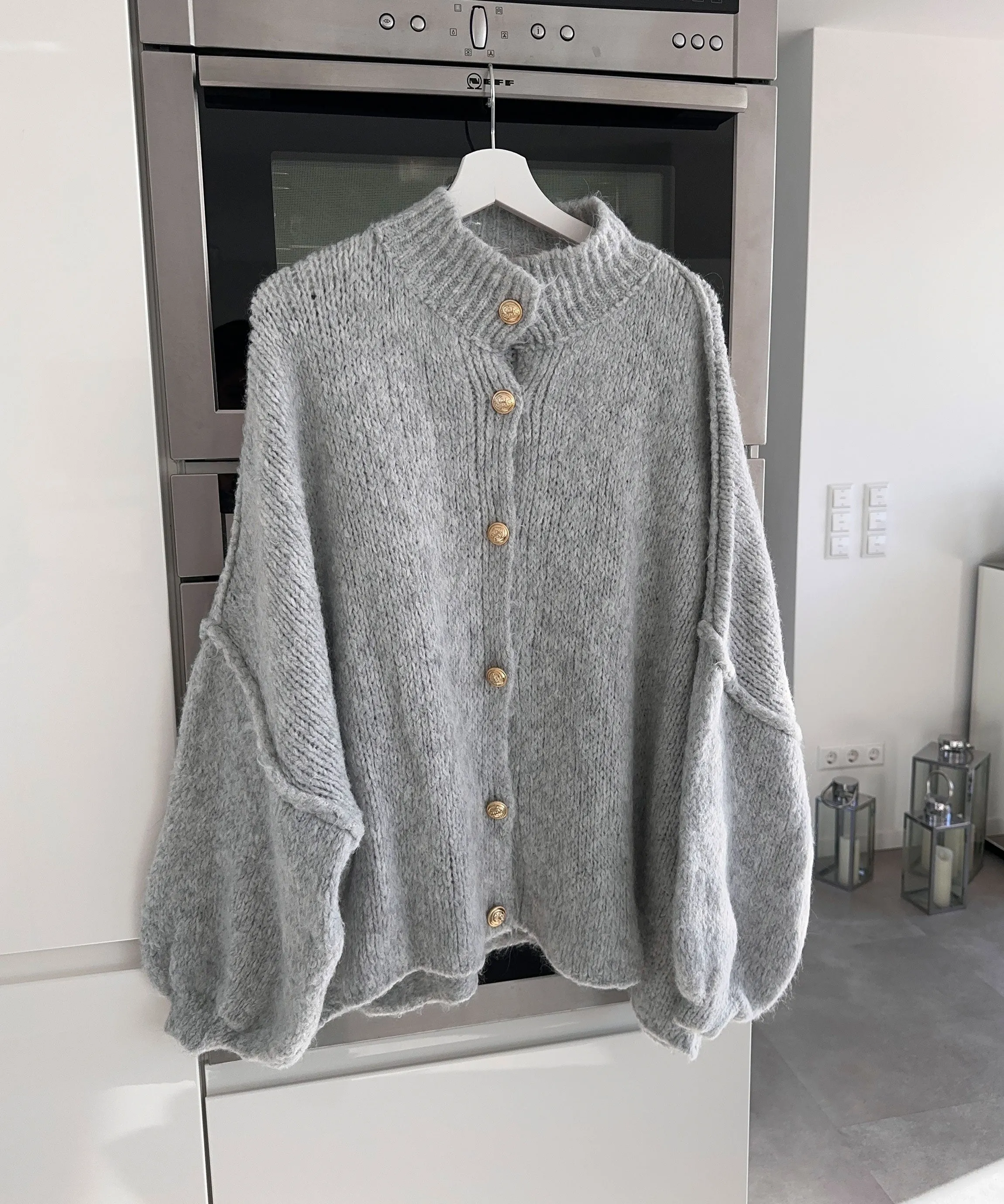 Oversize Strickjacke Jalsien Grau