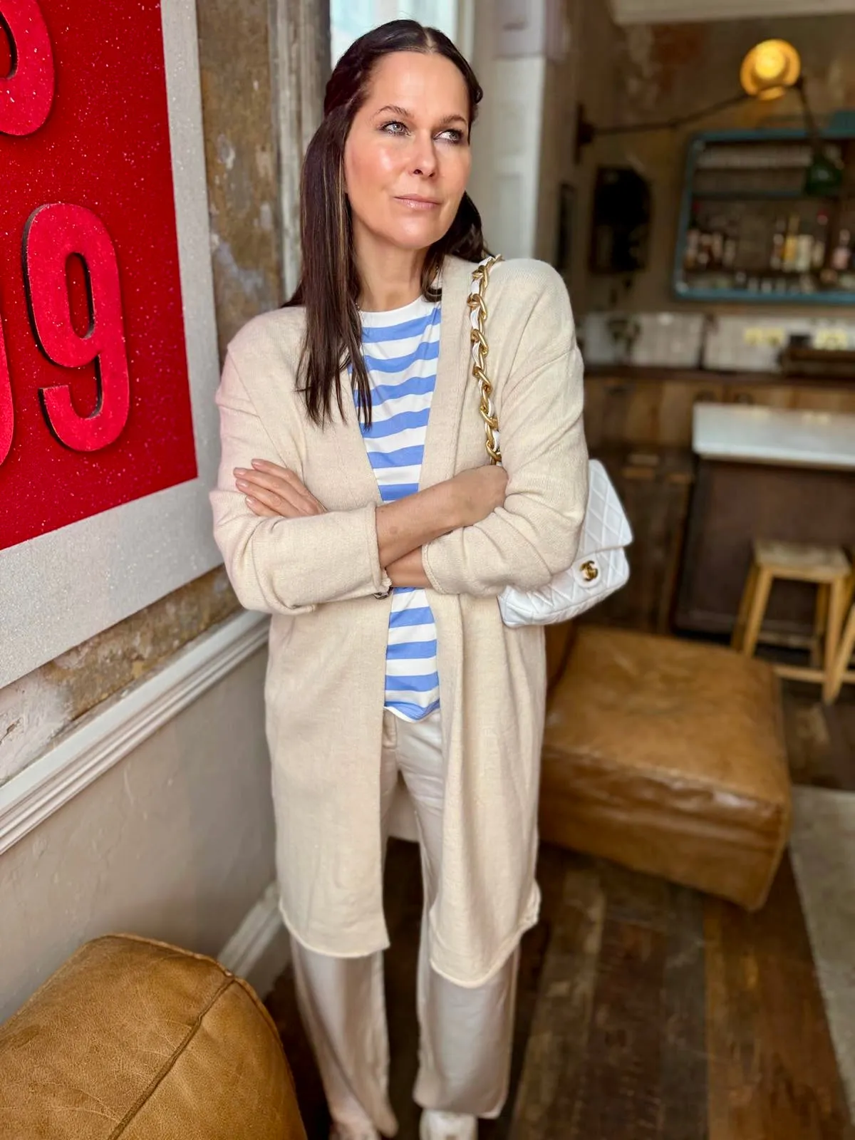 Paloma Round Neck Stripe Top - Blue