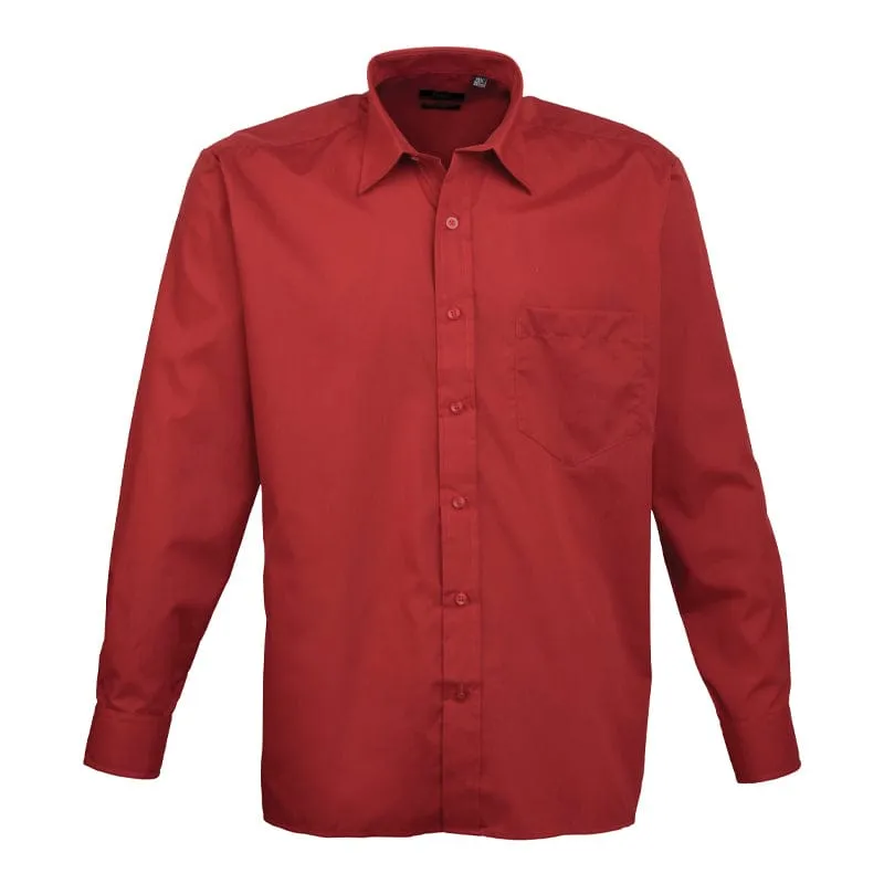 Premier Mens Long Sleeve Poplin Shirt PR200