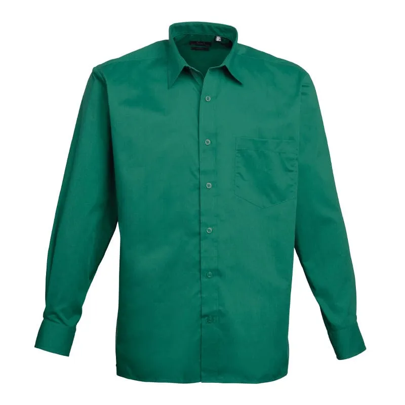 Premier Mens Long Sleeve Poplin Shirt PR200