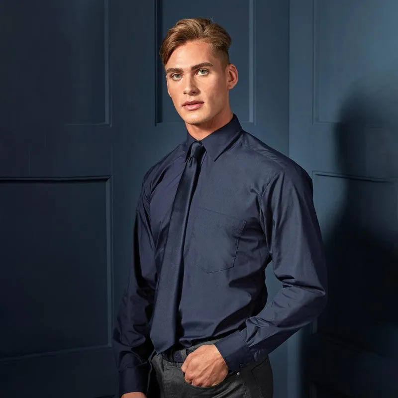 Premier Mens Long Sleeve Poplin Shirt PR200