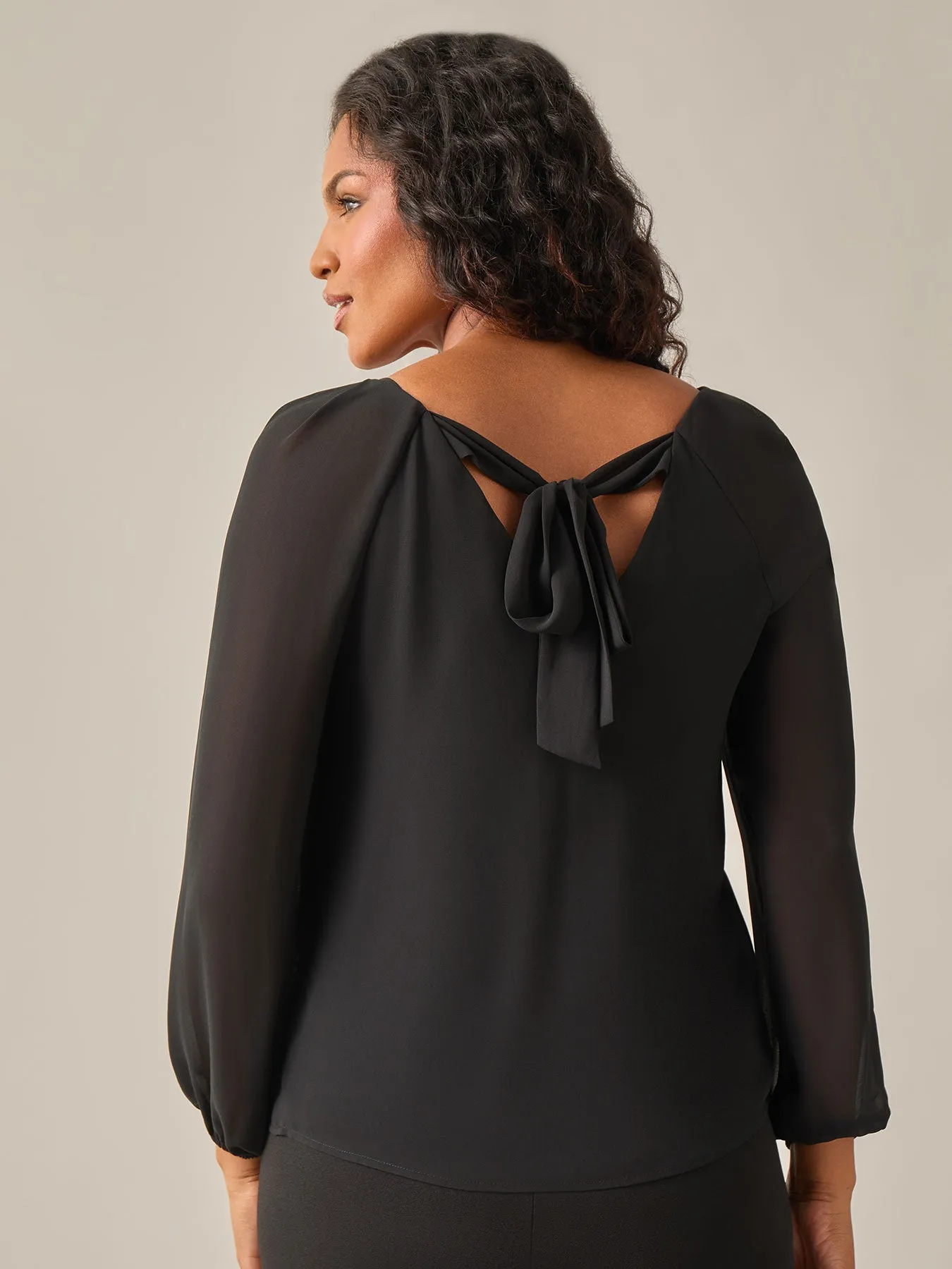 Raglan Sleeve Blouse, Black