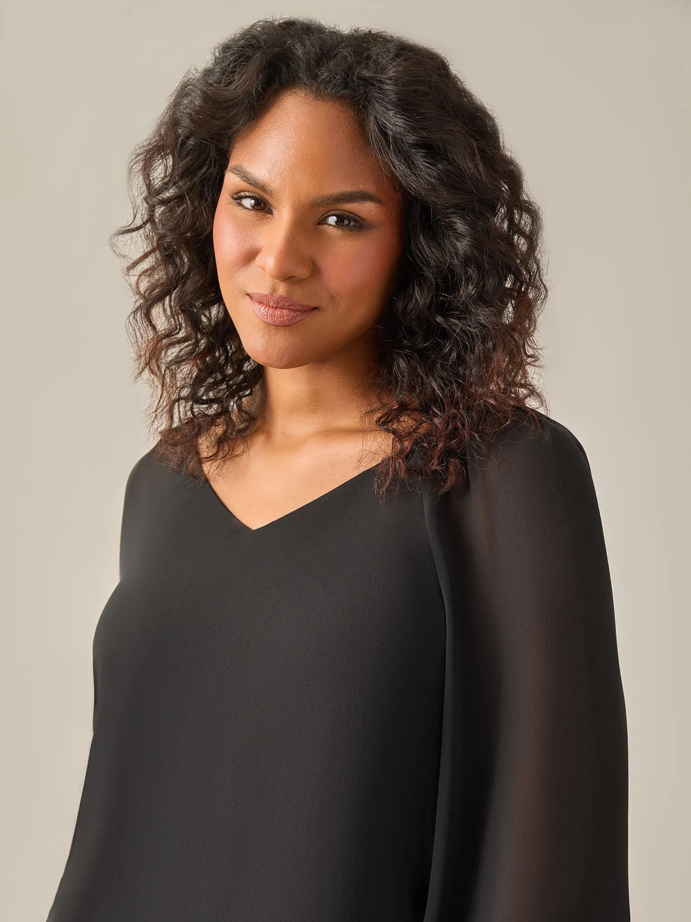 Raglan Sleeve Blouse, Black