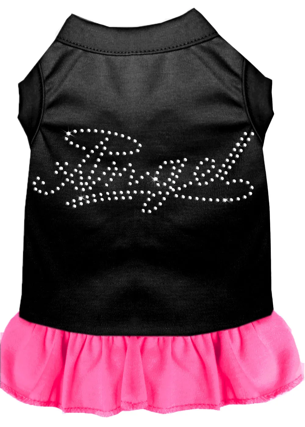 Rhinestone Angel Dress Black With Bright Pink Xxl