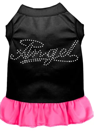 Rhinestone Angel Dress Black With Bright Pink Xxl