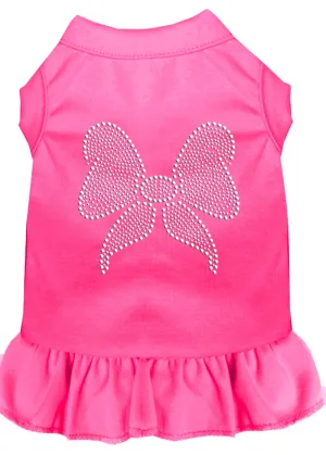 Rhinestone Bow Dress Bright Pink Xs