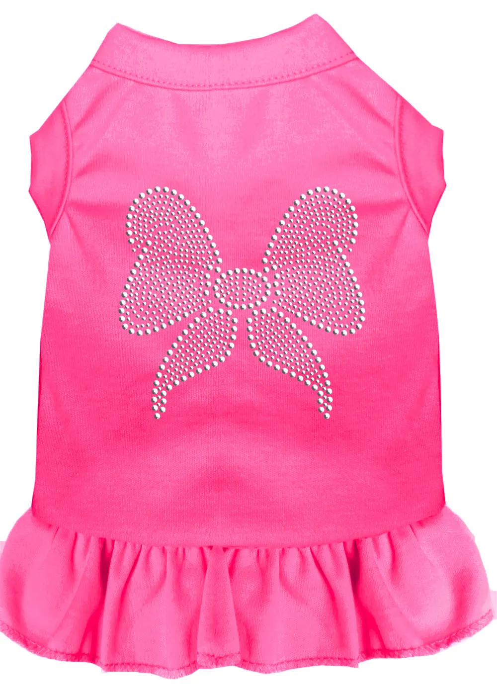 Rhinestone Bow Dress Bright Pink Xs