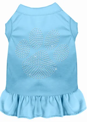 Rhinestone Clear Paw Dress Baby Blue Xs