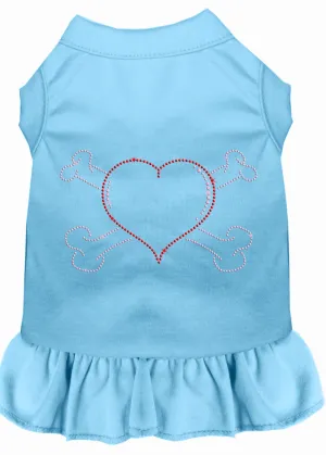 Rhinestone Heart And Crossbones Dress Baby Blue Xs