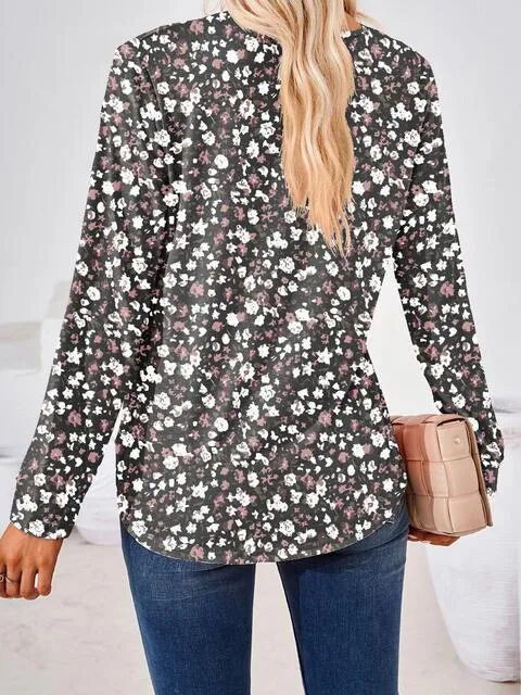 Saturday Delight Long Sleeve Square Neck Blouse