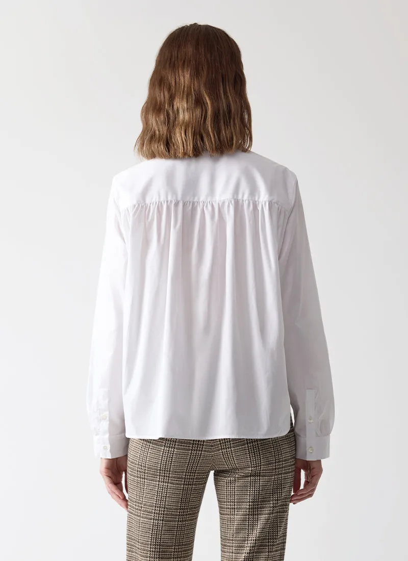 Shirred Back Button Down
