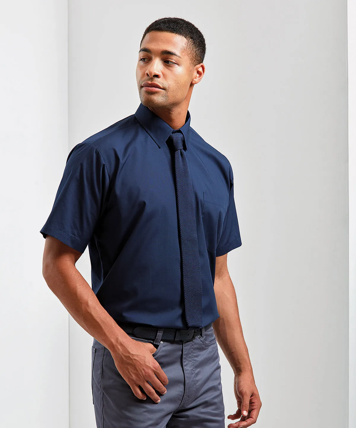 Short sleeve poplin shirt | Bottle