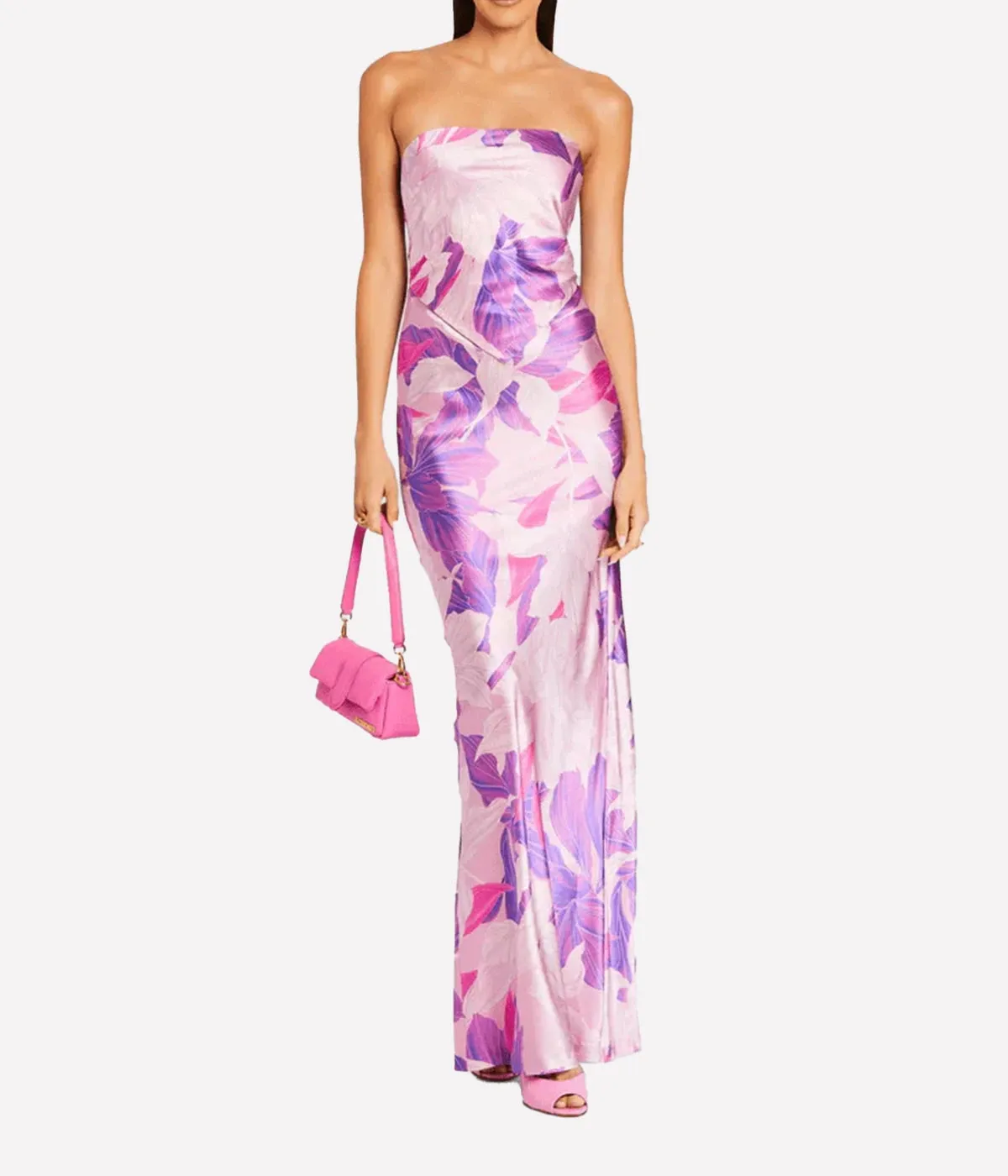 Skye Silk Dress in Lavendar Botanical