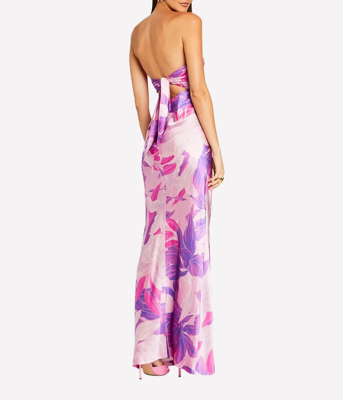 Skye Silk Dress in Lavendar Botanical