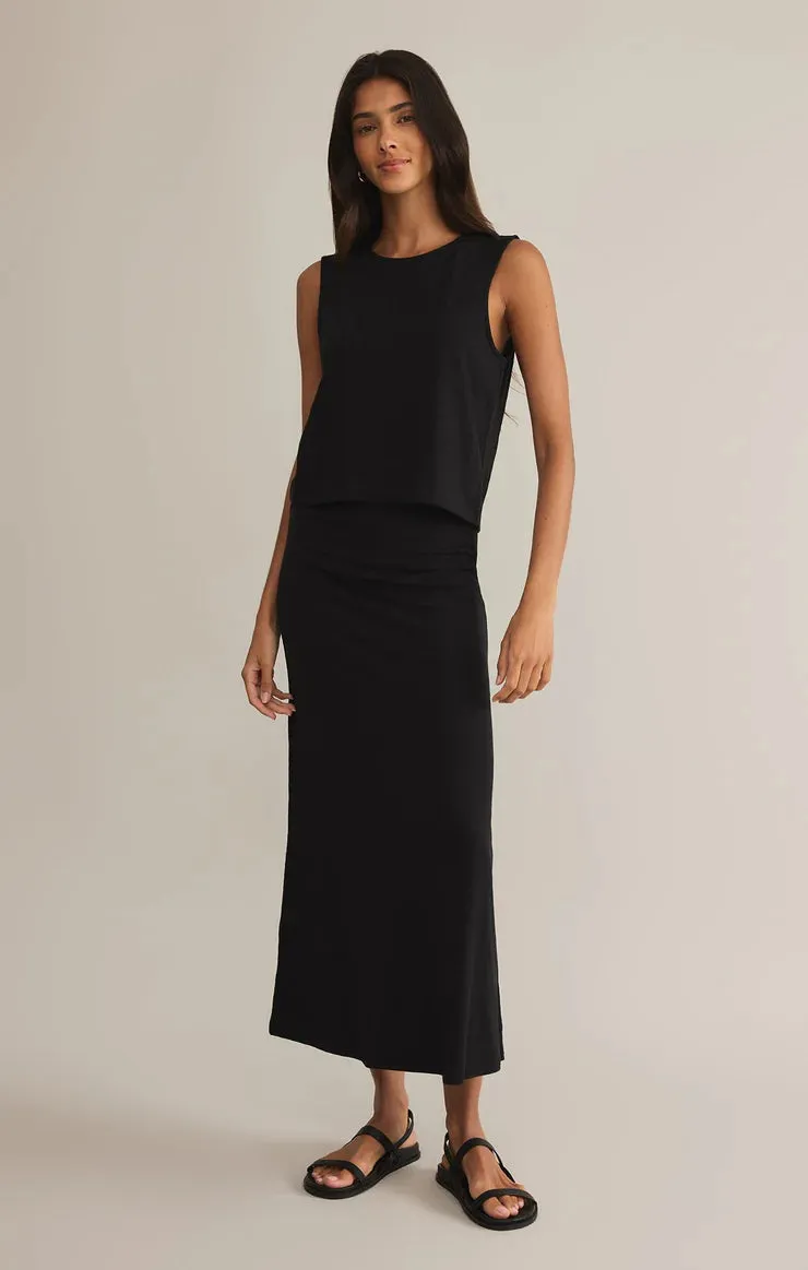 Sloane Textured Slub Top | Black