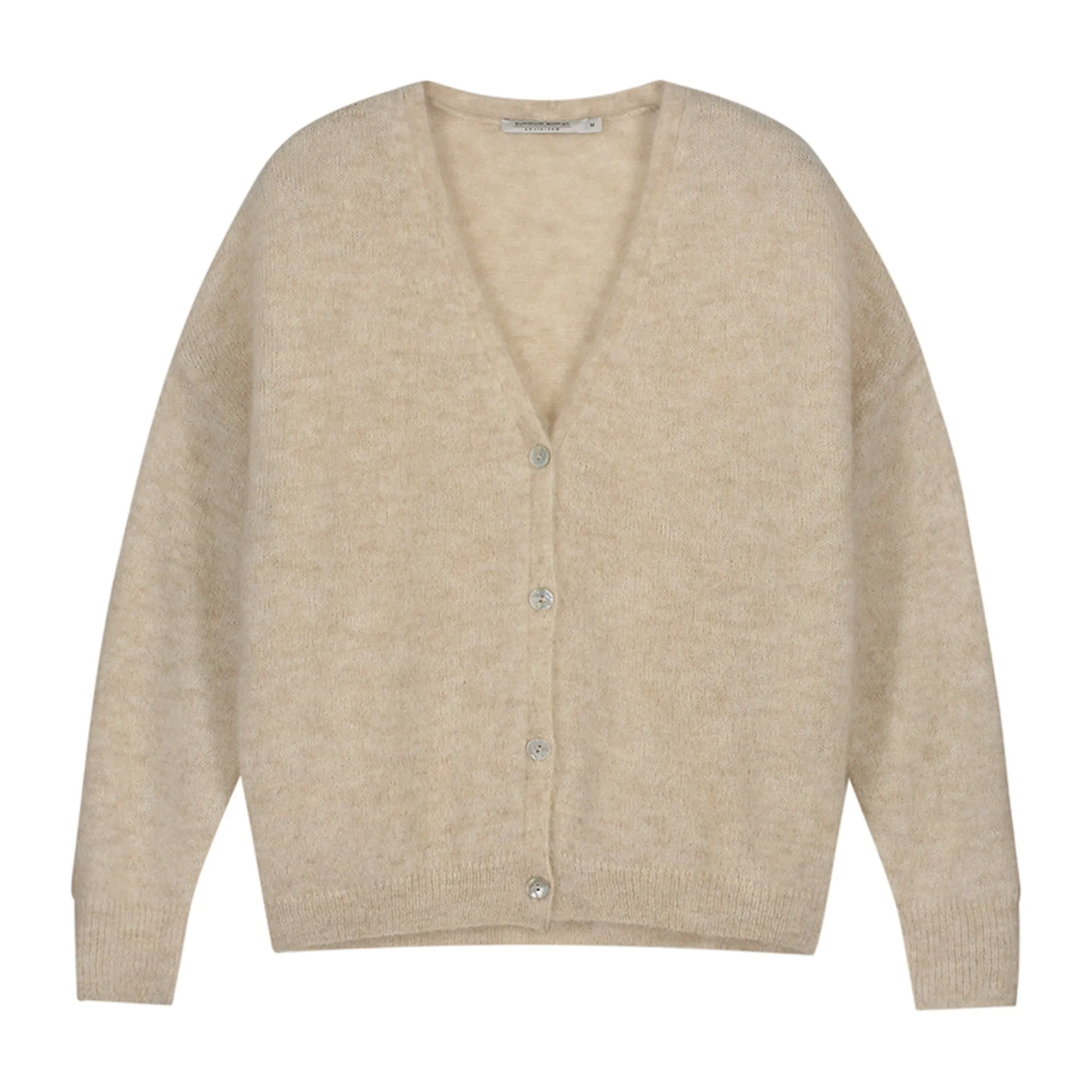 Summum Kit Beige Oversized Light Alpaca Knit Cardigan