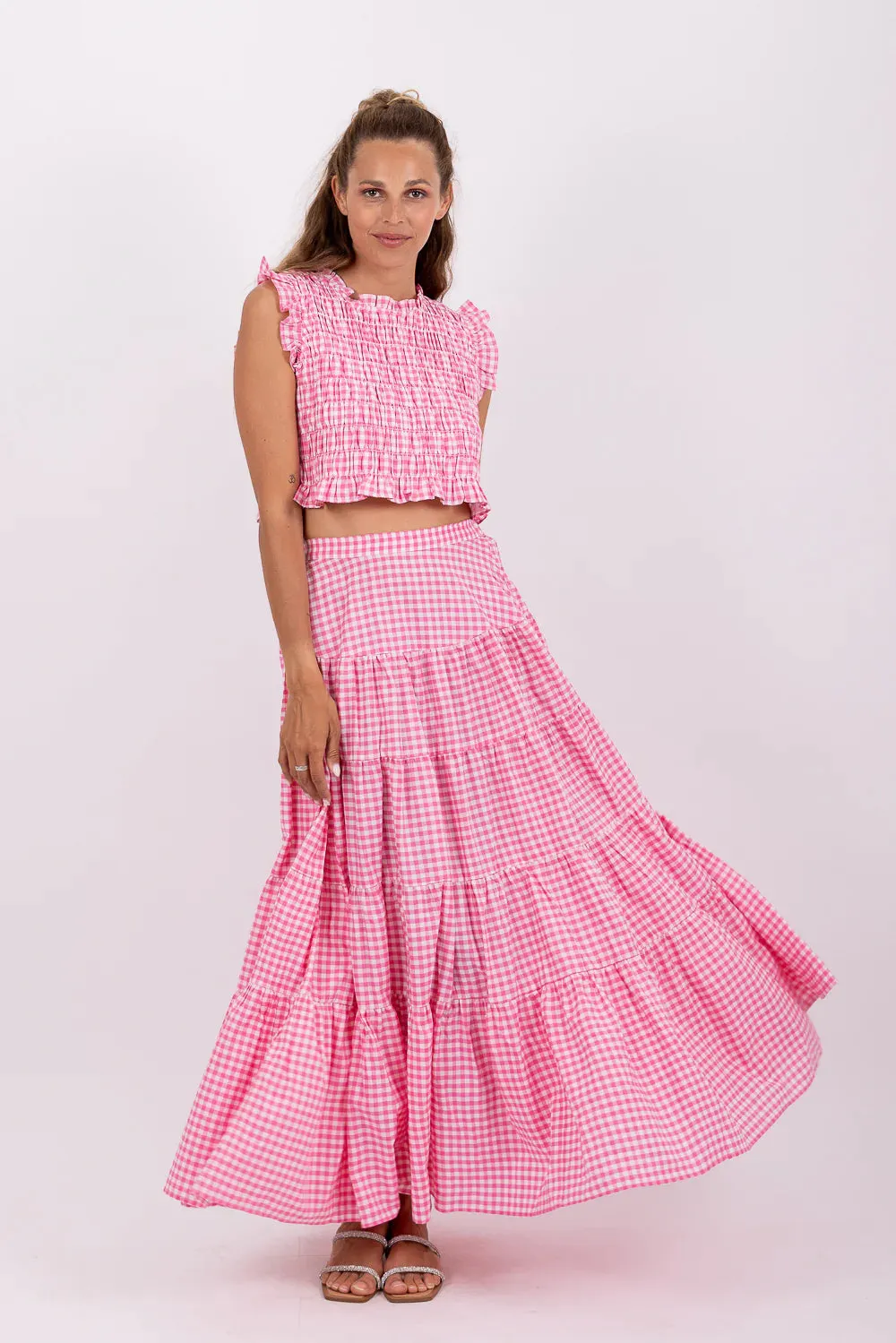 Sundress Malone top (Pink gingham)