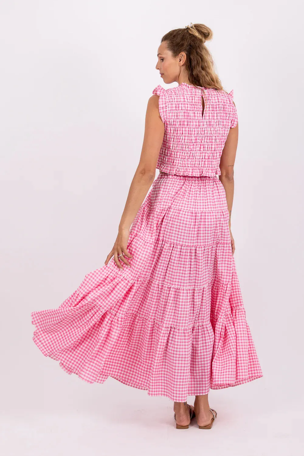 Sundress Malone top (Pink gingham)