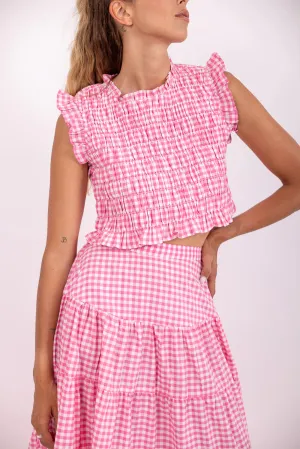 Sundress Malone top (Pink gingham)