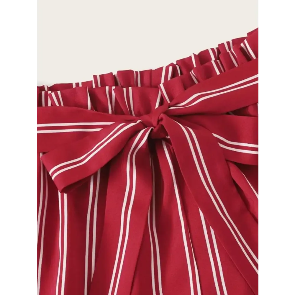 Trendy Women Red Stripe Short