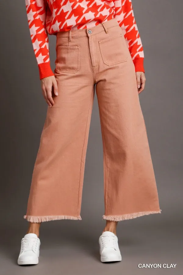 Umgee Frayed Hem Pants