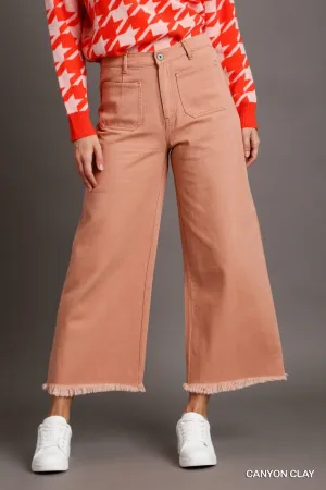 Umgee Frayed Hem Pants