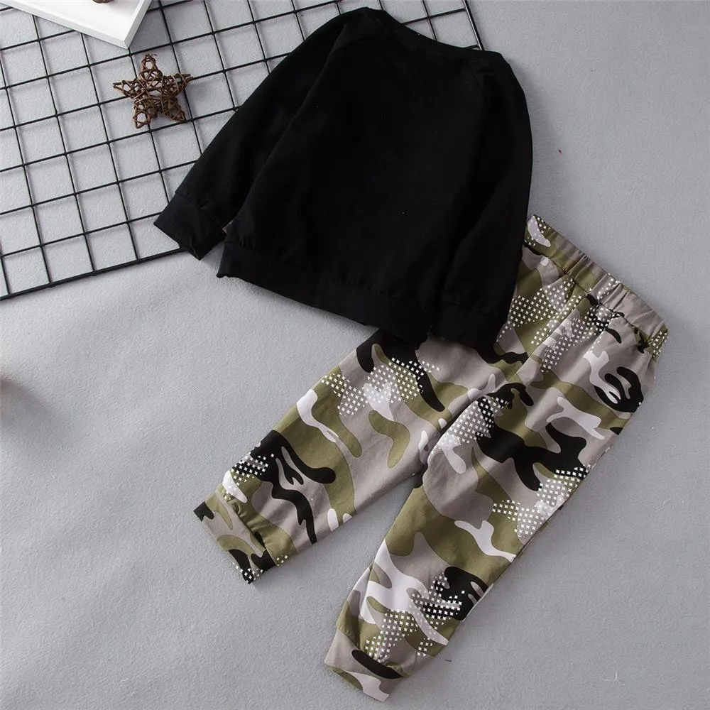 Unisex Hero Of The Day Camo Printed Tracksuit Trendy Kids Wholesale Clothing