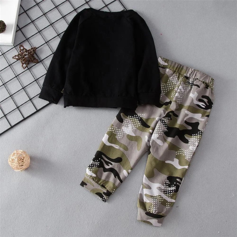 Unisex Hero Of The Day Camo Printed Tracksuit Trendy Kids Wholesale Clothing