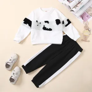 Unisex Long Sleeve Furry Crew Neck Top & Pants Trendy Kids Wholesale Clothing