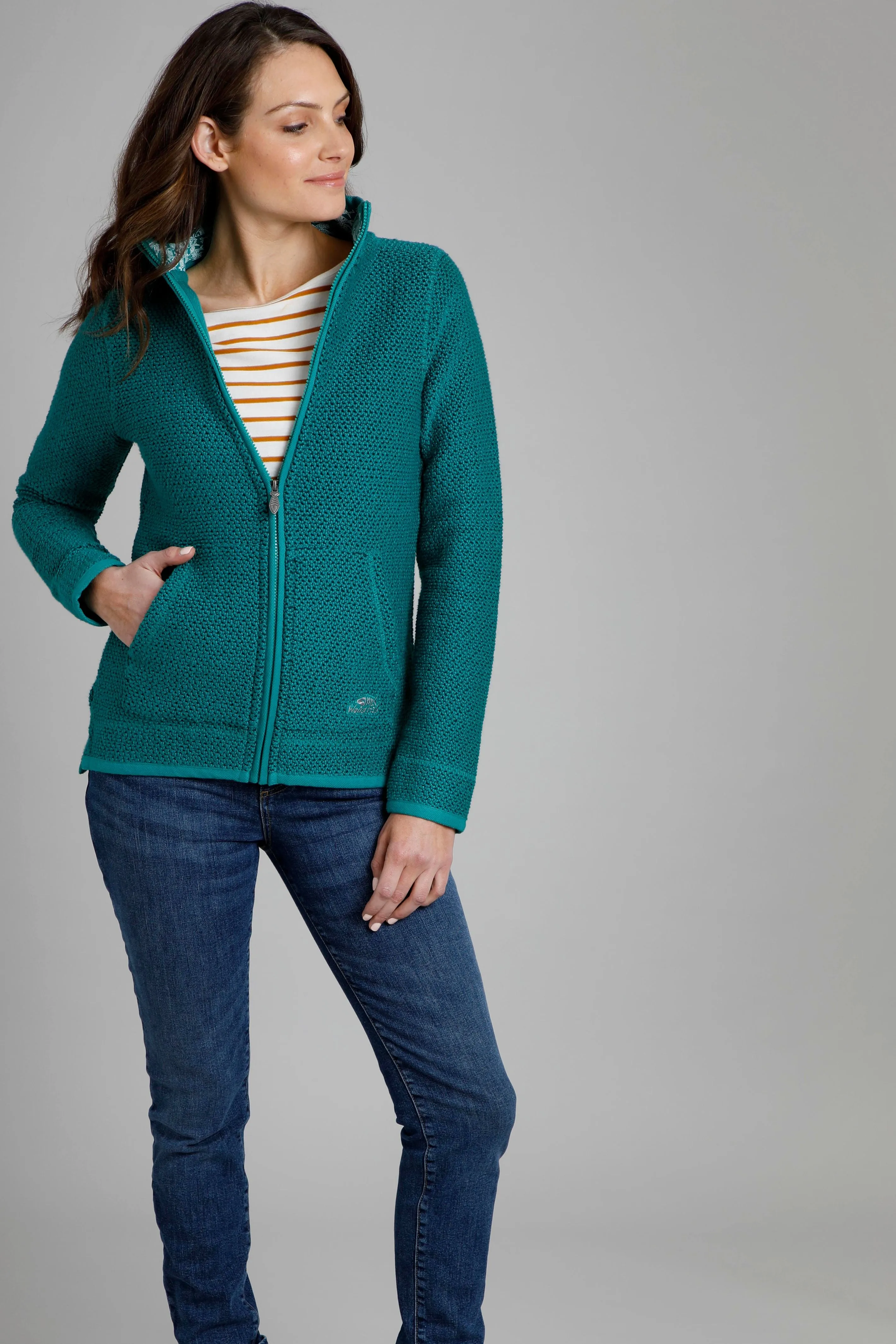 Weird Fish Sontee Full Zip Macaroni - Ivy