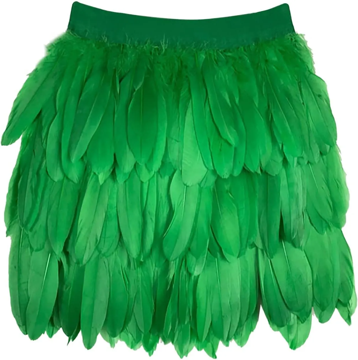 Women's A-Line High Waisted Midi Skirt Women's Performance Skirts European and American Stage Clothing Feather