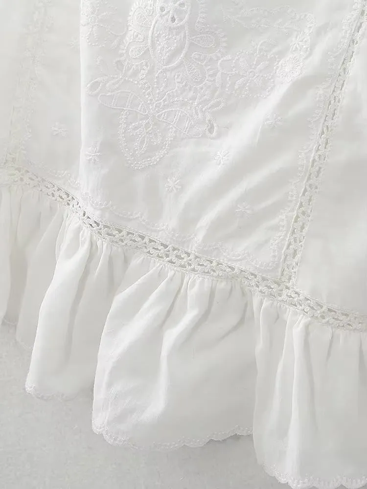 Women's Embroidered Camisole Tops with Adjustable Straps for Vacation Style