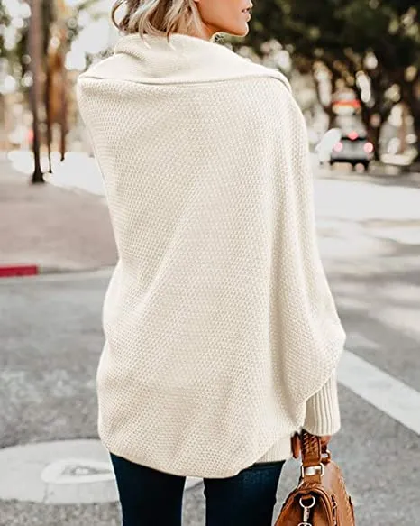 Women's open front batwing cocoon cardigan sweater knitted cardigan for fall/winter