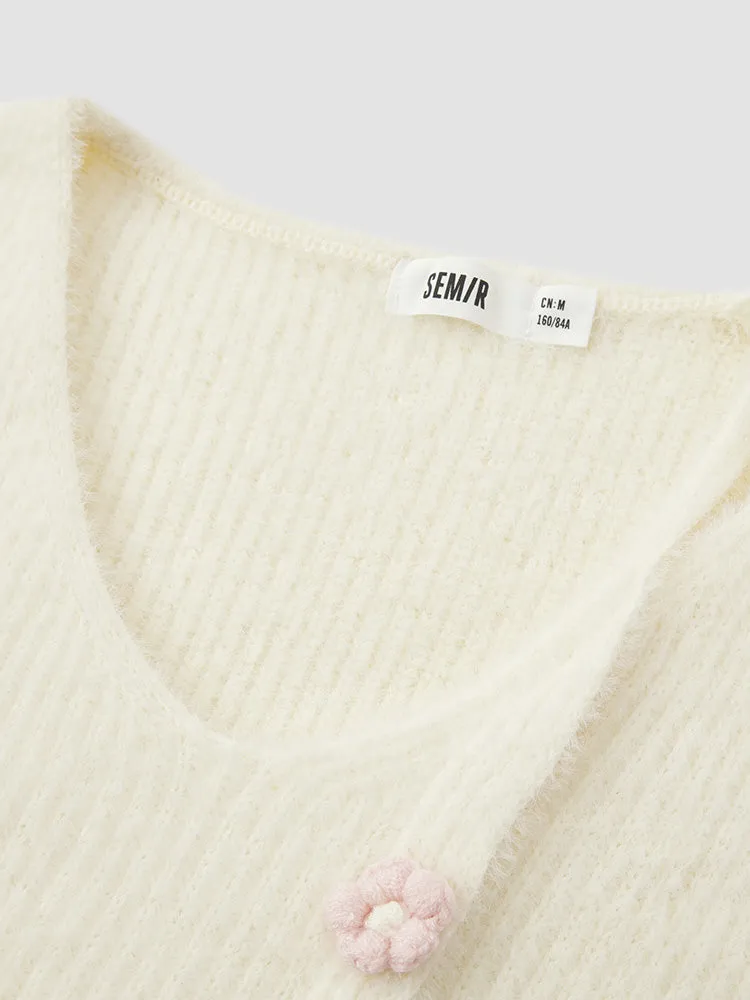 Women's purple V-neck sweater