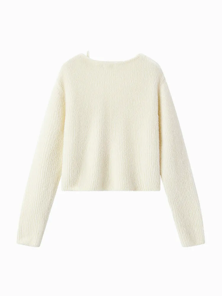 Women's purple V-neck sweater
