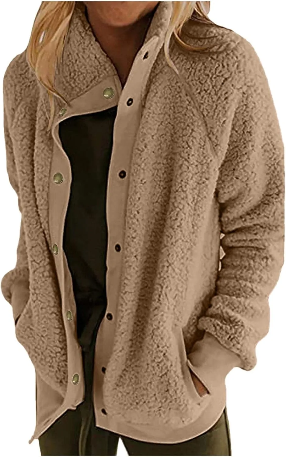 Womens Sherpa Fleece Lined Hoodie Jackets Fall Winter Warm Warm Winter Oversized Fluffy Coat Zipper Coats Winter Outwear