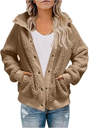 Womens Sherpa Fleece Lined Hoodie Jackets Fall Winter Warm Warm Winter Oversized Fluffy Coat Zipper Coats Winter Outwear