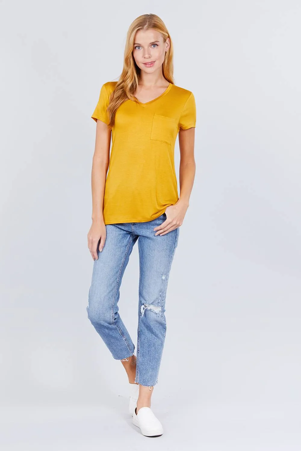Women's V-neck Rayon Jersey Top