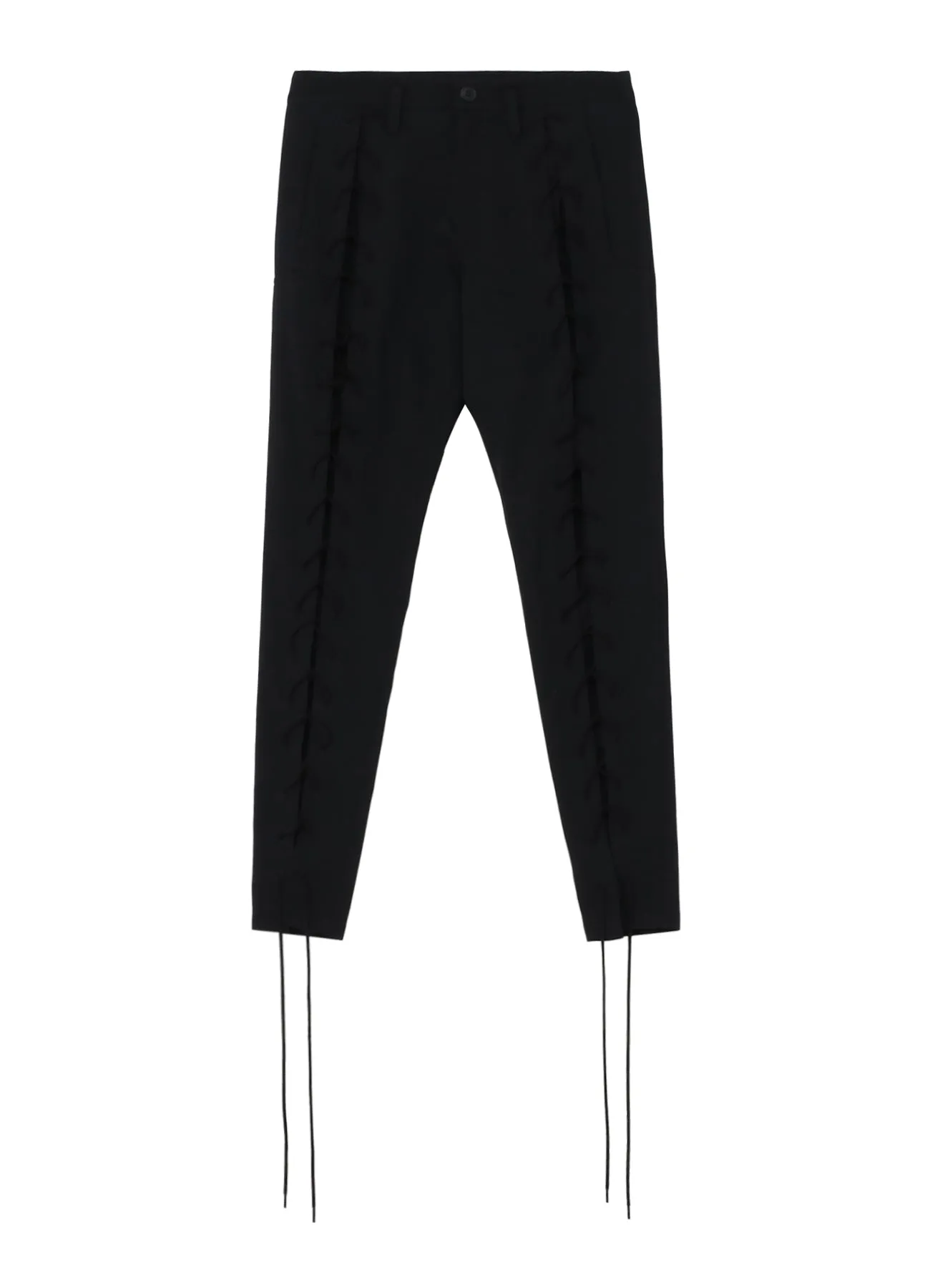 WOOL GABARDINE LACE-UP PANTS